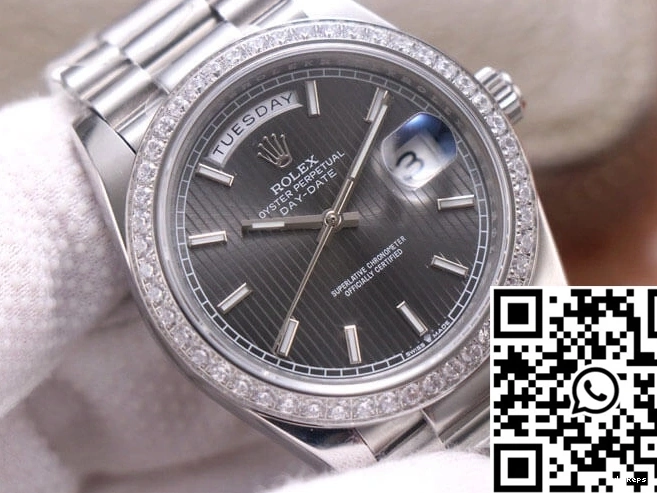 M228349RBR-0008 Factory Rolex White Day-Date EW Grey Gold Dial 1207